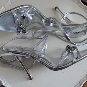 NWOT GUESS by Marciano Silver strappy heels Size 8